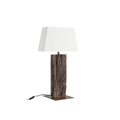 Lampada da tavolo in legno teak